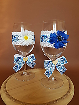 folklórne svadobné poháre modré