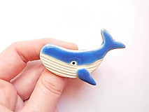 Brošne - Veľryba brošňa (modrá) - 10600136_