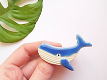 Brošne - Veľryba brošňa (modrá) - 10600137_