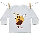 Detské oblečenie - Originálne Veľkonočné tričko Veselú Veľkú noc s menom dieťatka - 10599603_