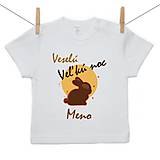 Detské oblečenie - Originálne Veľkonočné tričko Veselú Veľkú noc s menom dieťatka - 10599604_