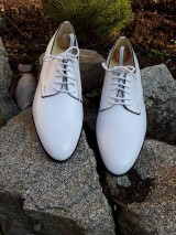 Pánske oblečenie - Svadobné topánky pánské biele - 10605617_