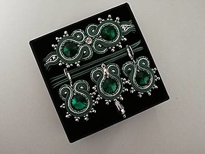 Sady šperkov - Šujtášový set (Zelená) - 10606931_