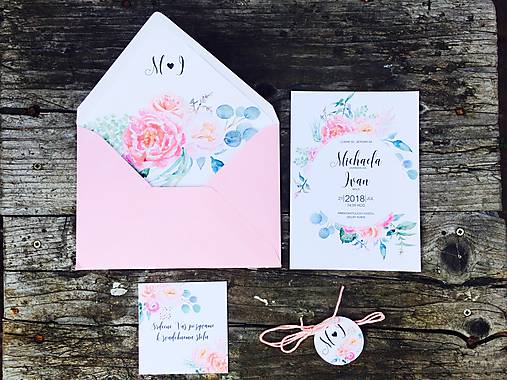 Papiernictvo - svadobné oznámenie Čajové ruže - 10603453_