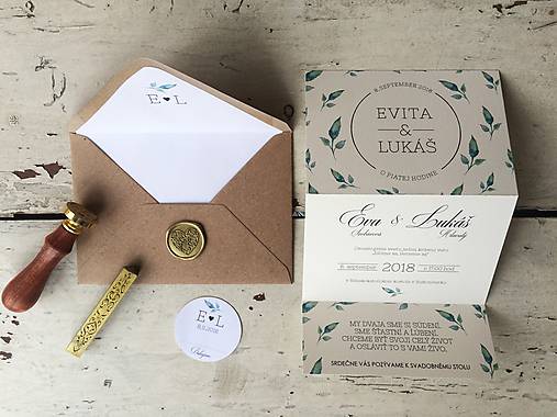 Papiernictvo - svadobné oznámenie Natural - 10603558_