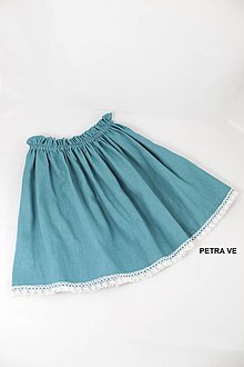 Detské oblečenie - Detská ľanová sukňa s krajkou - 10603430_