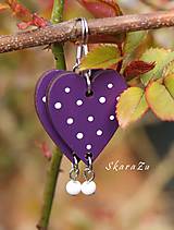Náušnice - Heart dots // Lilac - 10605632_