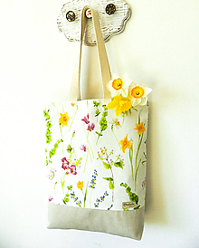 Nákupné tašky - taška jarné kvety - 10607811_