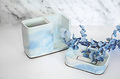 Nádoby - Betónová mydelnička Balneo Marble (Modrá) - 10607423_