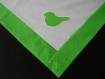 Úžitkový textil - Jarný obrus - Zelené vtáčiky - 10611918_