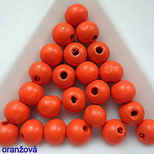 Korálky - Drevené korálky 8mm-50ks (oranžová) - 10613556_