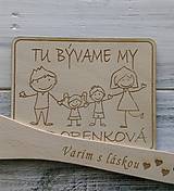 Tabuľky - Tabuľka na dvere "TU BÝVAME MY" - 10611933_