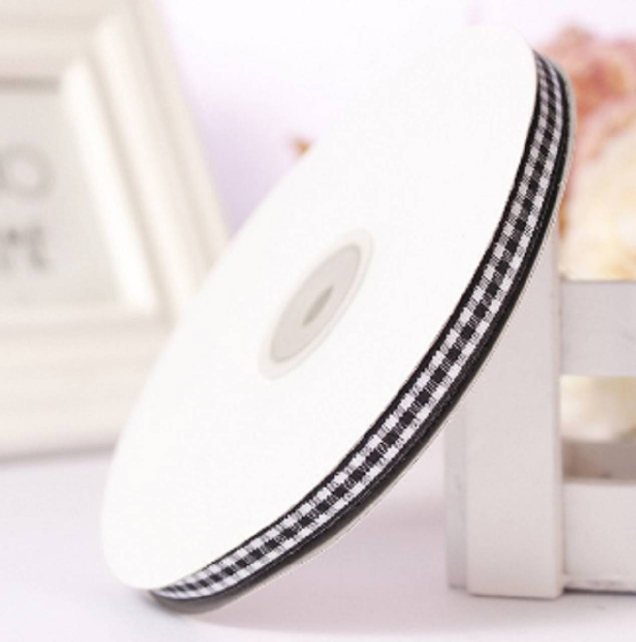 SS103 Stuha károvaná 6 mm / cena za 1 m (čierna)