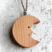 Dekorácie - Detský drevený mesiačik - čerešňový - 10611546_