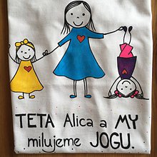 Topy, tričká, tielka - Originálne maľované tričko s 3 postavičkami (TETA + 2 dievčatá) - 10613372_