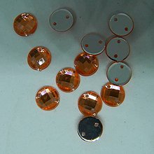Iný materiál - našívacie kamienky kruh 8mm (švorčekový povrch) (oranžové) - 10615302_