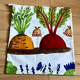Úžitkový textil - Zero waste Zeleninoví kamoši (Mrkva a cvikla - malé vrecúško) - 10615107_