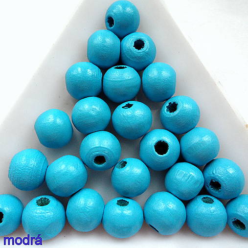 Drevené korálky 8mm-50ks (modrá)