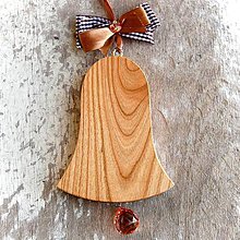 Dekorácie - Tradičný drevený zvonček s krištáľom - 10619965_