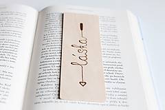 Papiernictvo - Drevená záložka do knihy "Láska" - 10625000_