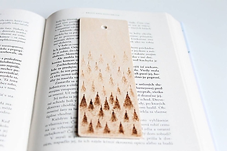 Papiernictvo - Drevená záložka do knihy "Stromy" - 10624972_