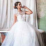 Šaty - Svadobné šaty z korálkového tylu a veľkou tylovou sukňou - 10625069_