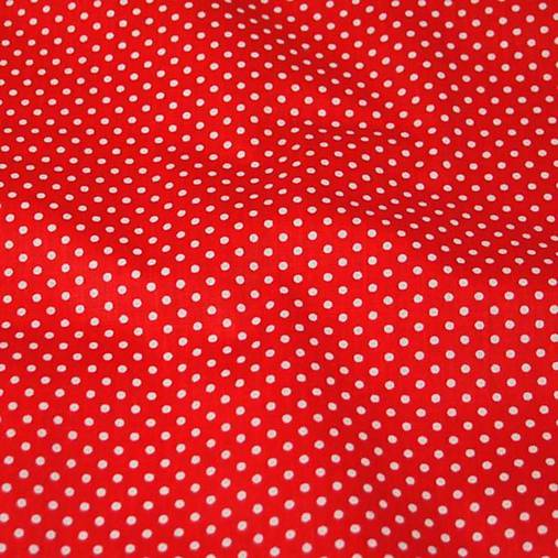 Detský textil - Žiarivo červená s drobučkými bielymi bodkami - 10627244_