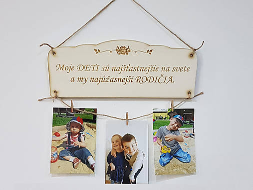 Drevená tabuľka moje deti 30x11cm