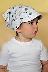 Detské čiapky - Letná pružná šatka so šiltom marine - 10625901_