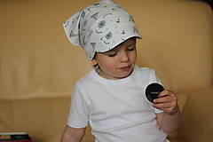 Detské čiapky - Letná pružná šatka so šiltom marine - 10625904_
