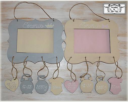 Dekorácie - Rámik na fotku s údajmi o narodení dieťatka :) - 10626913_