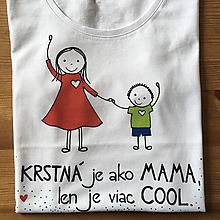 Topy, tričká, tielka - Originálne maľované tričko pre KRSTNÚ/ KRSTNÉHO s 2 postavičkami (KRSTNÁ + chlapček 2) - 10628651_