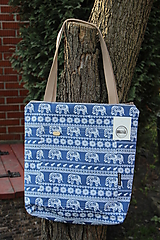 Nákupné tašky - Taška sloni na modré - 10630595_