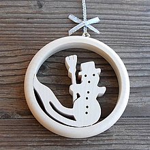 Dekorácie - Vianočná dekorácia snehuliak - 10628948_