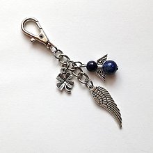 Kľúčenky - Kľúčenka "krídlo" s minerálovým anjelikom (Lapis Lazuli) - 10635804_