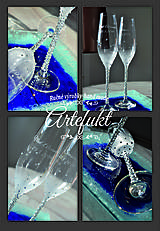 Nádoby - Svadobné čaše -Šampaň fletne  - 10635725_