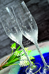 Nádoby - Svadobné čaše -Šampaň fletne  - 10635729_
