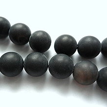 Minerály - Achát 10mm-1ks (čierna matná) - 10636860_