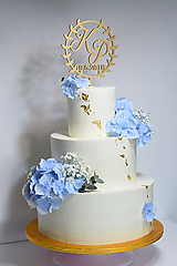 Dekorácie - Zápich na svadobnú tortu veniec - 10642667_