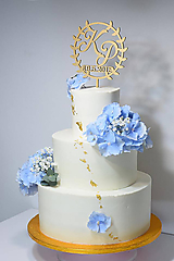 Dekorácie - Zápich na svadobnú tortu veniec - 10642668_