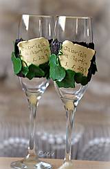 Nádoby - Svadobná réva - sada svadobných pohárov - 10643243_