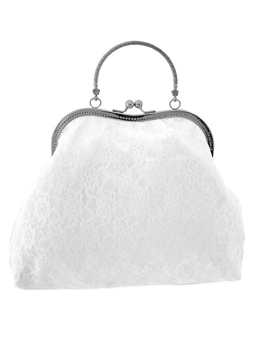 Svadobná kabelka, bielá čipková kabelka pre nevestu 012 (Biela)