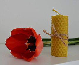 Darčeky pre svadobčanov - Sviečka s vôňou medu - 10646501_