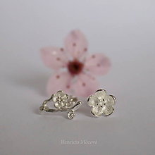 Náušnice - napichovacie náušnice - sakura, čerešňové kvety - 10646378_