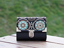Peňaženky - Peněženka Mandala Černá, 10 karet, 2 kapsy, na fotky - 10651165_