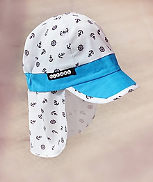 Detské čiapky - Kotvičková šiltovka s plachtičkou proti slnku - 10652218_