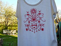 Topy, tričká, tielka - slovakia folk T-shirt- red love - 10653991_