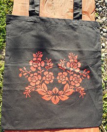 Nákupné tašky - red roses,eko taška-čierna - 10654016_