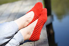 Ponožky, pančuchy, obuv - papučky-balerínky červené (v.37-38) (37-38) - 10653553_