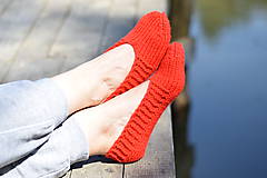 Ponožky, pančuchy, obuv - papučky-balerínky červené (v.37-38) (37-38) - 10653554_